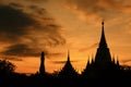 Thai style architecture sunset Royalty Free Stock Photo