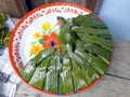 Thai style banana leaf wrapped Royalty Free Stock Photo