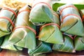 Thai style banana leaf wrapped food