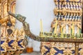 Thai style candlestick holder used in temple Royalty Free Stock Photo