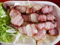 Thai-style charcoal grilled pork neck slices, Kaw Moo Yang