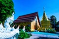 Thai style church with ancient pagoda in Pa Sang Ngam temple