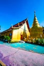 Thai style church with ancient pagoda in Pa Sang Ngam temple