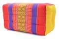 Thai style colorful cotton pillow isolated on white background Royalty Free Stock Photo