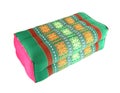 Thai style cotton pillow on white Royalty Free Stock Photo