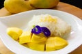 Thai style dessert mango sticky rice Royalty Free Stock Photo