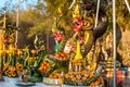 Thai style floral and banana leaves handicraf as Naga shaped Royalty Free Stock Photo