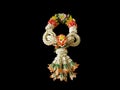 Thai Style Garland Flower on Black Background Royalty Free Stock Photo