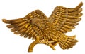 Thai style golden bird carving isolated