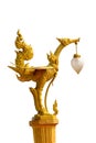 Thai style golden bird lamp statue