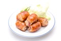 Thai style grilled pork sausages Royalty Free Stock Photo