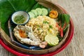 Thai style grilled river prawn fried rice Royalty Free Stock Photo