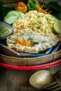 Thai style grilled river prawn fried rice Royalty Free Stock Photo