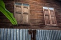 Thai style house wood windows