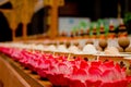 Thai style lotus candle in Thai temple, Thailand