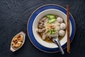 Thai style noodles on dark table background