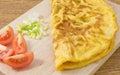 Thai Style Omelet with Tomatoes and Scallion