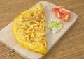 Thai Style Omelette with Tomatoes and Scallion Royalty Free Stock Photo