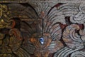 Thai style pattern design handcraft on wood. Royalty Free Stock Photo