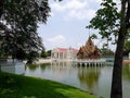 Thai-style pavilion in the middle of the water Royalty Free Stock Photo