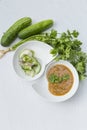 Thai style peanut sauce and cucumber salad