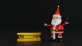 Thai style podium Santa Claus with Thai costume show Thai dance, concept of travel in Thailand, 3D rendering