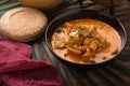 Thai style Red curry with Beef menu or Thai name is panaeng neur. Beef menu with coconut milk.Panaeng Curry with Pork on Wooden Royalty Free Stock Photo