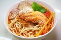 Thai Style Restaurant Food Tom Yam Laksa Fresh Cook Seafood Prawn Noodles