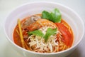 Thai Style Restaurant Food Tom Yam SoupFresh Cook Seafood Prawn Noodles