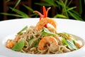 Thai style rice noodles with shrimps Royalty Free Stock Photo