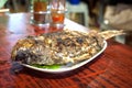 Thai-style salted grilled fish Royalty Free Stock Photo