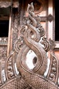 Thai style silver carving art on temple wall , Wat Srisuphan ,Chiang Mai, Thailand Royalty Free Stock Photo