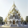 Thai style temple in Thailand, Panorama of Wat Rong Khun Generative AI