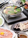 Thai suki hot pot at home Royalty Free Stock Photo