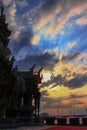 Thai sunset over the temple