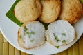 Thai sweetmeat coconut pudding called Kanom Krok Royalty Free Stock Photo