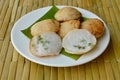 Thai sweetmeat grilled coconut cream hotcake called Kanom Krok