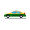 Thai Taxi flat design with isolated white background vector.Thai personal taxi-meter cab flat design