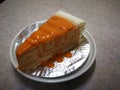 Thai tea crape cake sweet homemade cake of Thailand dessert