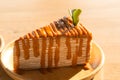 Thai tea crape cake sweet and soft Royalty Free Stock Photo