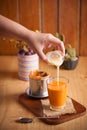 Thai tea wih vietnamese style Royalty Free Stock Photo