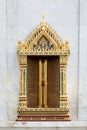 Thai temple door sculpture Royalty Free Stock Photo