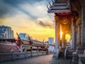 Thai temple, evening sky SunsetThai temple Royalty Free Stock Photo