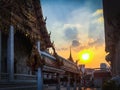 Thai temple, evening sky SunsetThai temple, evening