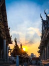 Thai temple, evening sky SunsetThai temple