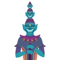 Thai Temple Guardian Giant , Thailand Yaksha demon statue, Buddhism symbol in Bangkok, Asian spirit