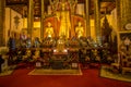 Thai Temple Interior gold statues