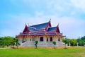 Thai Temple in Lumbini - birthplace of Buddha Siddhartha Gautama. Royalty Free Stock Photo