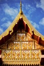 Thai temple roof with blue sky