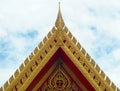 Thai Temple Roof Front side with Thailand painting, Golden art,